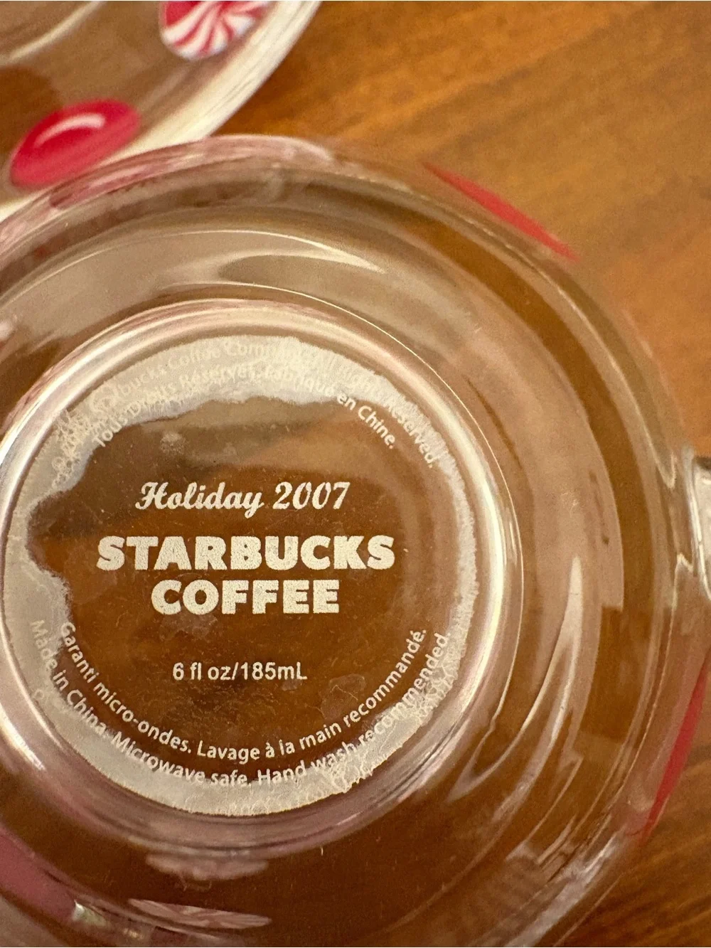 Set of Starbucks Holiday 2007 Peppermint Candy Cup & Saucer